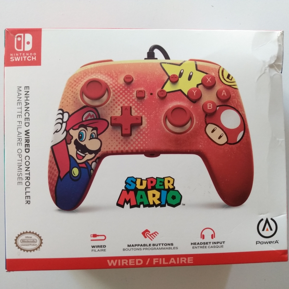 Nintendo Super Mario Wired Controller - Red and Yellow